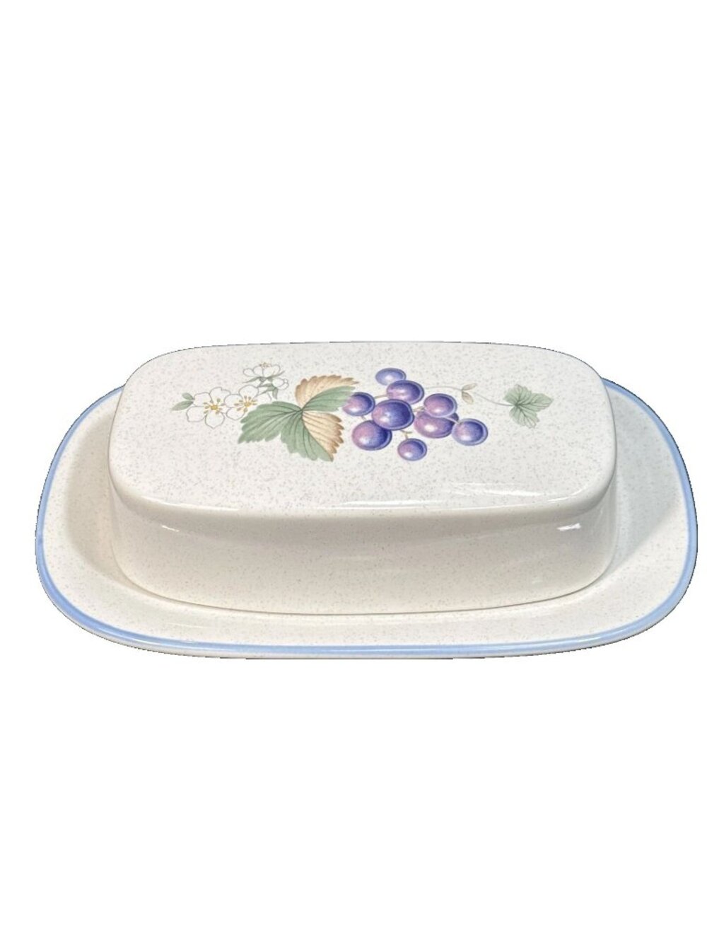 Savoir Vivre Luscious 1/4 Lb Covered Butter Dish with Plate Vintage JJ017
